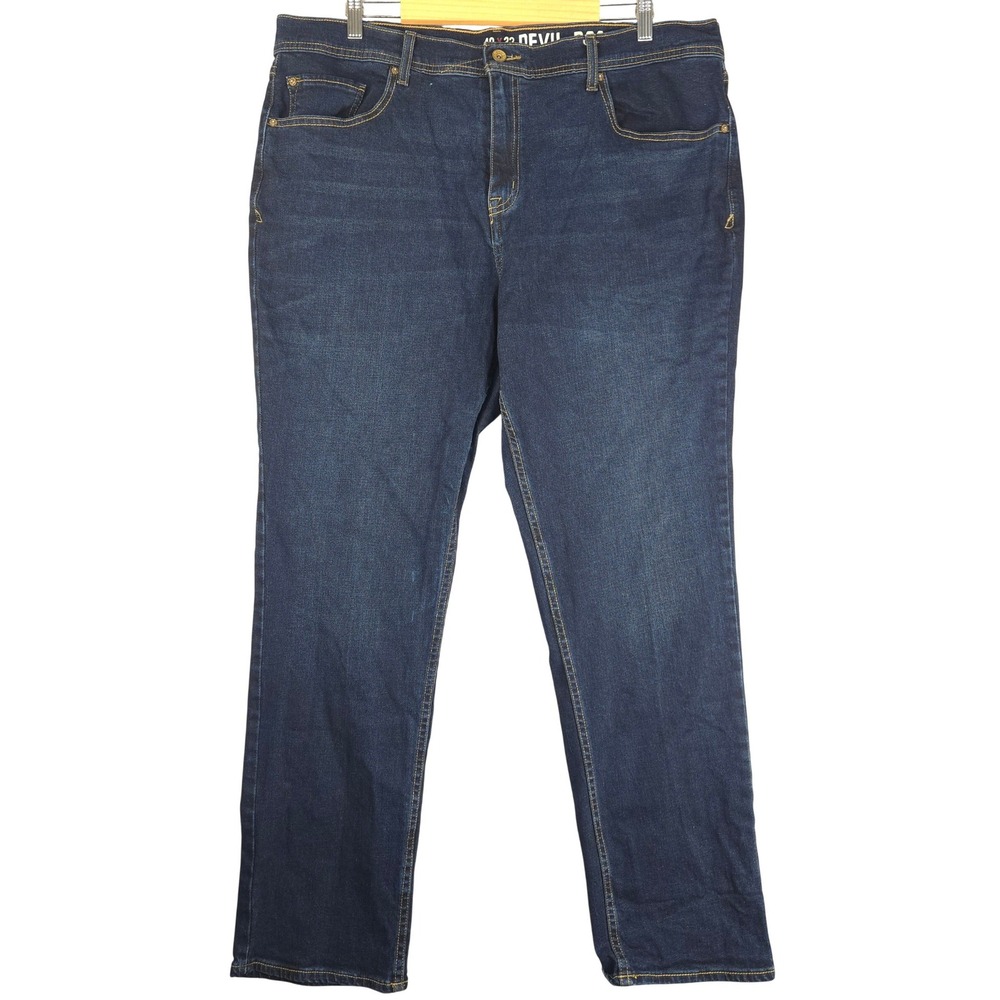 Devil-Dog Dungarees Mens Athletic‎ Fit Jeans Blue Stretch 40x32 (Fits 40x31)
